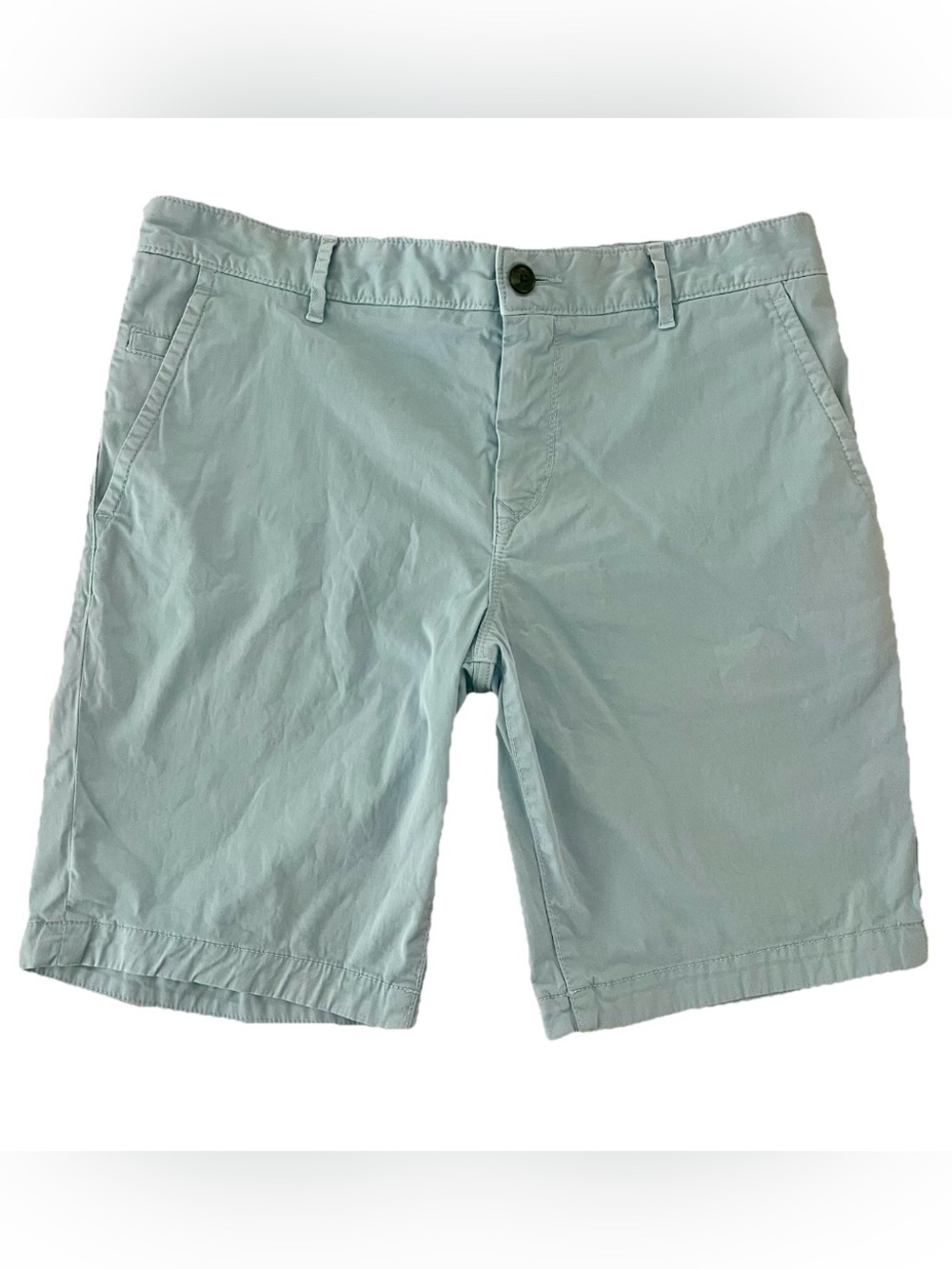 Hugo Boss Schino Slim Fit Chino Shorts Light Blue Size 33 Preppy